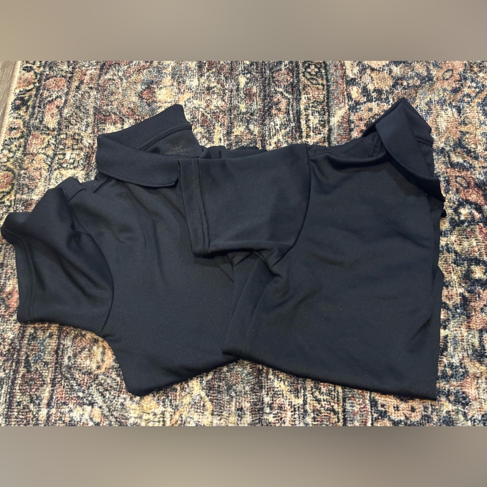 2 Chaps Ralph Lauren Polo Tops Navy Blue School Uniform Size 6 7